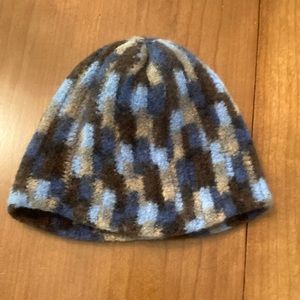 Crochet blue camouflage beanie